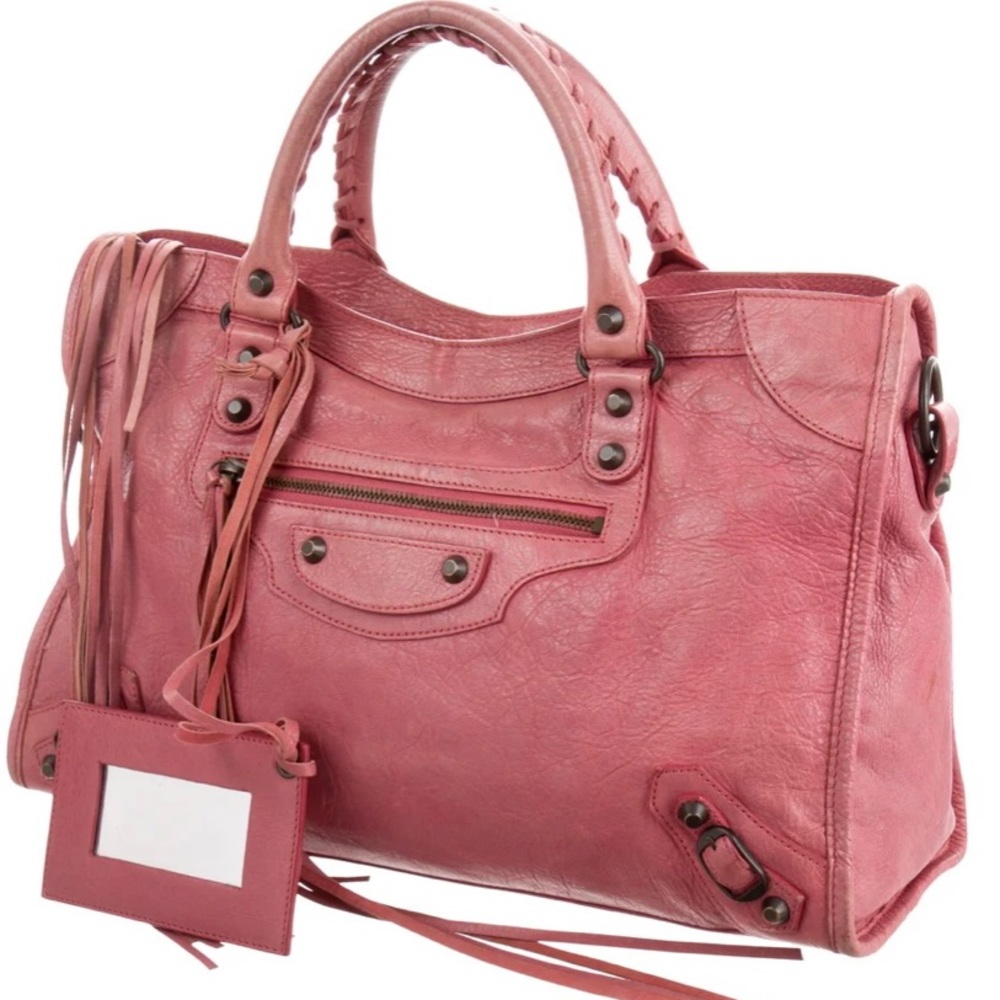 Balenciaga Motocross Classic City Bag-Pink